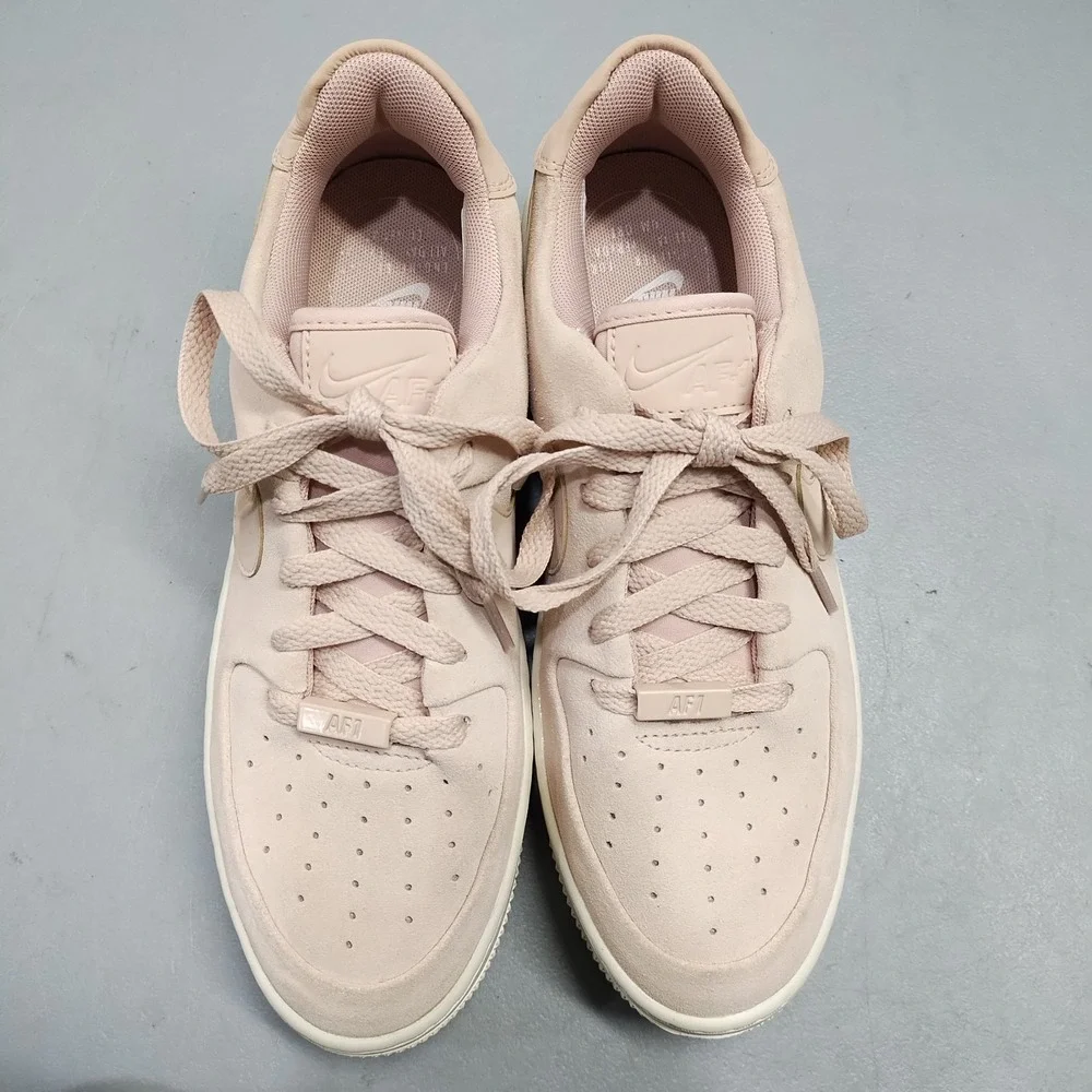Nike Air Force 1 Sage Low Platform Sneakers Womens 9 Pink Perforated AR5339-201
